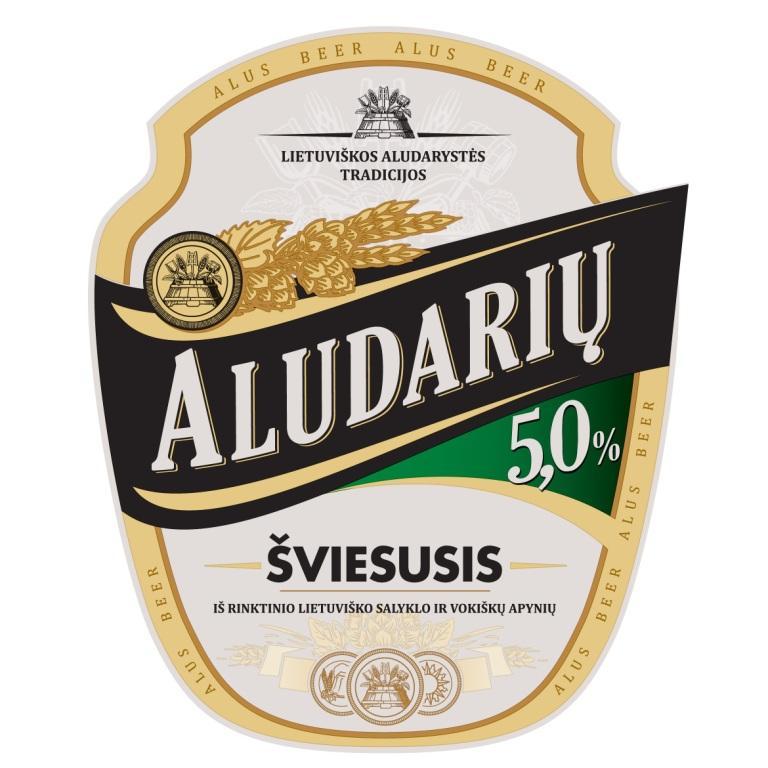 Prekės ženklas: LIETUVIŠKOS ALUDARYSTĖS TRADICIJOS ALUDARIŲ ŠVIESUSIS 5,0%